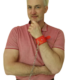 Eine passende Beschreibung zu Ihrer Anfrage wäre: Ein Mann mit kurzen weißen Haaren, bekleidet mit einem rosa Poloshirt und Jeans, steht vor einem weißen Hintergrund. Nachdenklich berührt er sein Kinn. An seinem rechten Handgelenk trägt er eine orangefarbene Handfessel mit einer Kette – wie sie auch Callboy Maxim trägt. Falls Sie dies als Bildvorschlag für die Erstellung von KI-Kunst benötigen: > Ein Mann mit kurzen weißen Haaren, bekleidet mit einem rosa Poloshirt und Jeans, steht vor einem schlichten weißen Hintergrund. Nachdenklich berührt er sein Kinn. An seinem rechten Handgelenk trägt er eine orangefarbene Handfessel aus Leder mit einer Kette. Geben Sie mir Bescheid, wenn Sie Anpassungen oder weitere Details benötigen!.